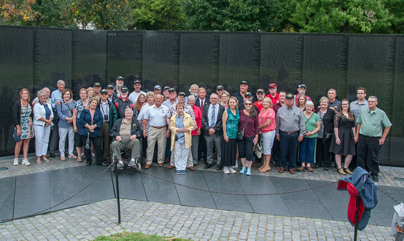 Marine's and their Wives Group Photo at The Wall In Washington DC