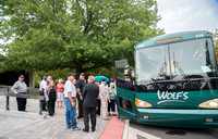 Bus brought Veterans from Reunion to Greg's Service