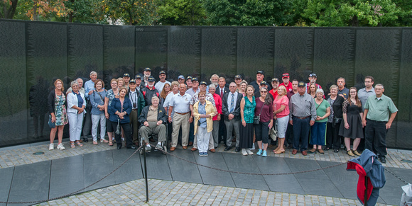 Marine's and their Wives Group Photo at The Wall In Washington DC